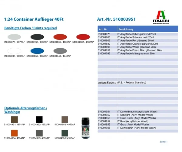 Italeri Container Auflieger 40Ft Bausatz 1:24 3